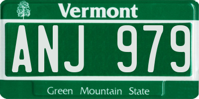 VT license plate ANJ979