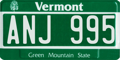 VT license plate ANJ995