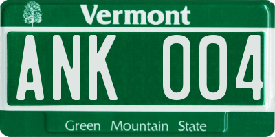 VT license plate ANK004