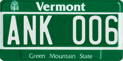 VT license plate ANK006