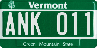 VT license plate ANK011