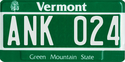 VT license plate ANK024