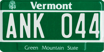 VT license plate ANK044