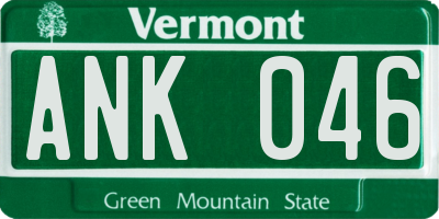 VT license plate ANK046