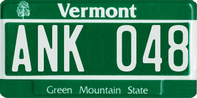 VT license plate ANK048