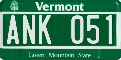 VT license plate ANK051