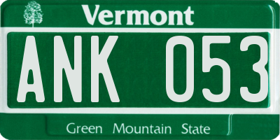 VT license plate ANK053