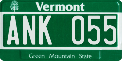 VT license plate ANK055