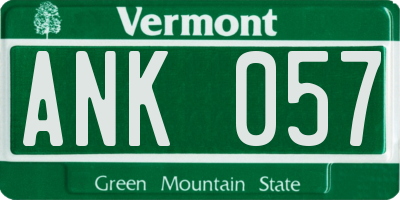 VT license plate ANK057
