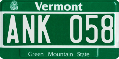 VT license plate ANK058