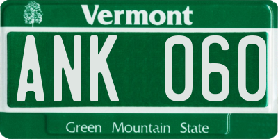 VT license plate ANK060