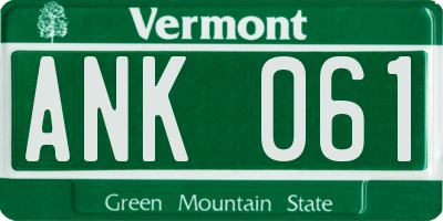 VT license plate ANK061