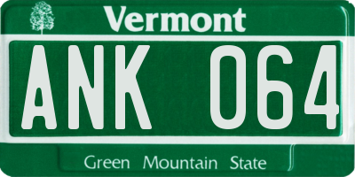 VT license plate ANK064