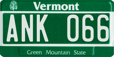 VT license plate ANK066