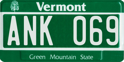 VT license plate ANK069