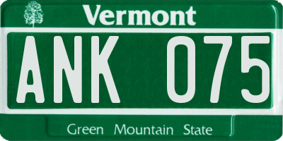 VT license plate ANK075