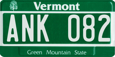 VT license plate ANK082