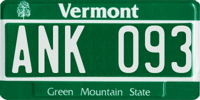 VT license plate ANK093