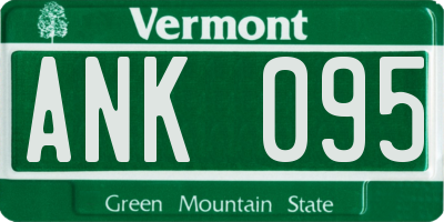 VT license plate ANK095