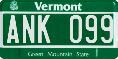 VT license plate ANK099