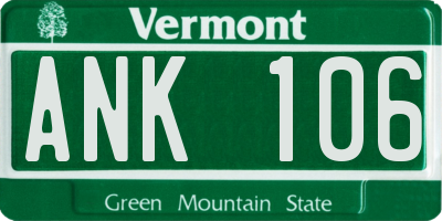 VT license plate ANK106