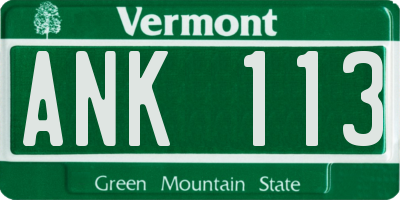 VT license plate ANK113