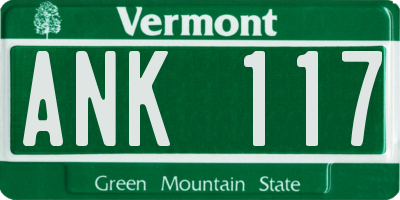VT license plate ANK117