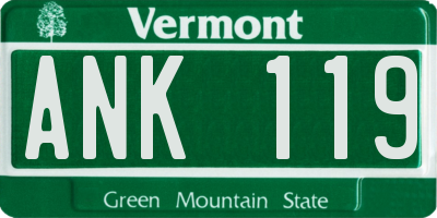 VT license plate ANK119