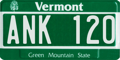 VT license plate ANK120