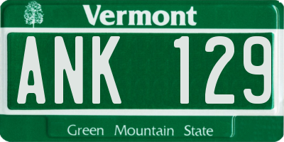 VT license plate ANK129