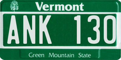 VT license plate ANK130