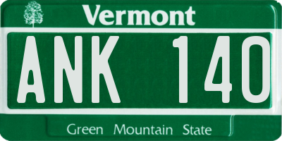 VT license plate ANK140