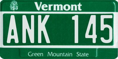 VT license plate ANK145