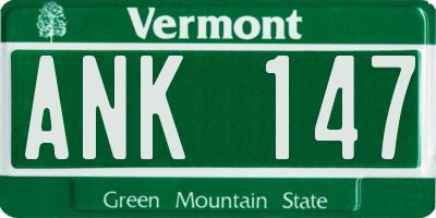 VT license plate ANK147