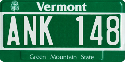VT license plate ANK148