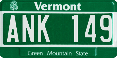 VT license plate ANK149