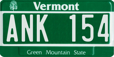 VT license plate ANK154