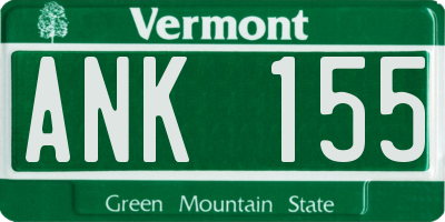 VT license plate ANK155