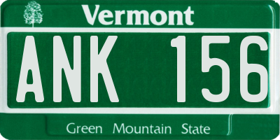 VT license plate ANK156