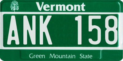 VT license plate ANK158