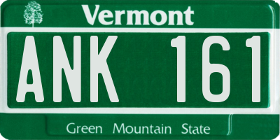 VT license plate ANK161
