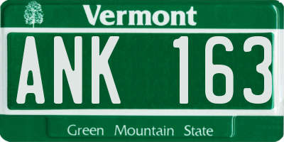 VT license plate ANK163