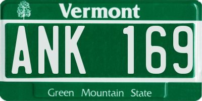VT license plate ANK169