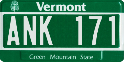 VT license plate ANK171