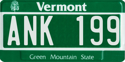 VT license plate ANK199