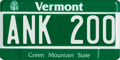 VT license plate ANK200