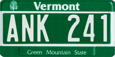VT license plate ANK241
