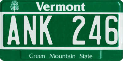 VT license plate ANK246