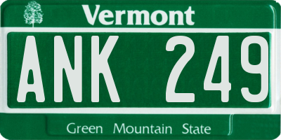 VT license plate ANK249