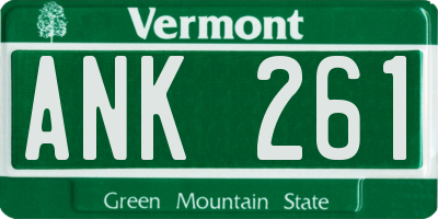VT license plate ANK261